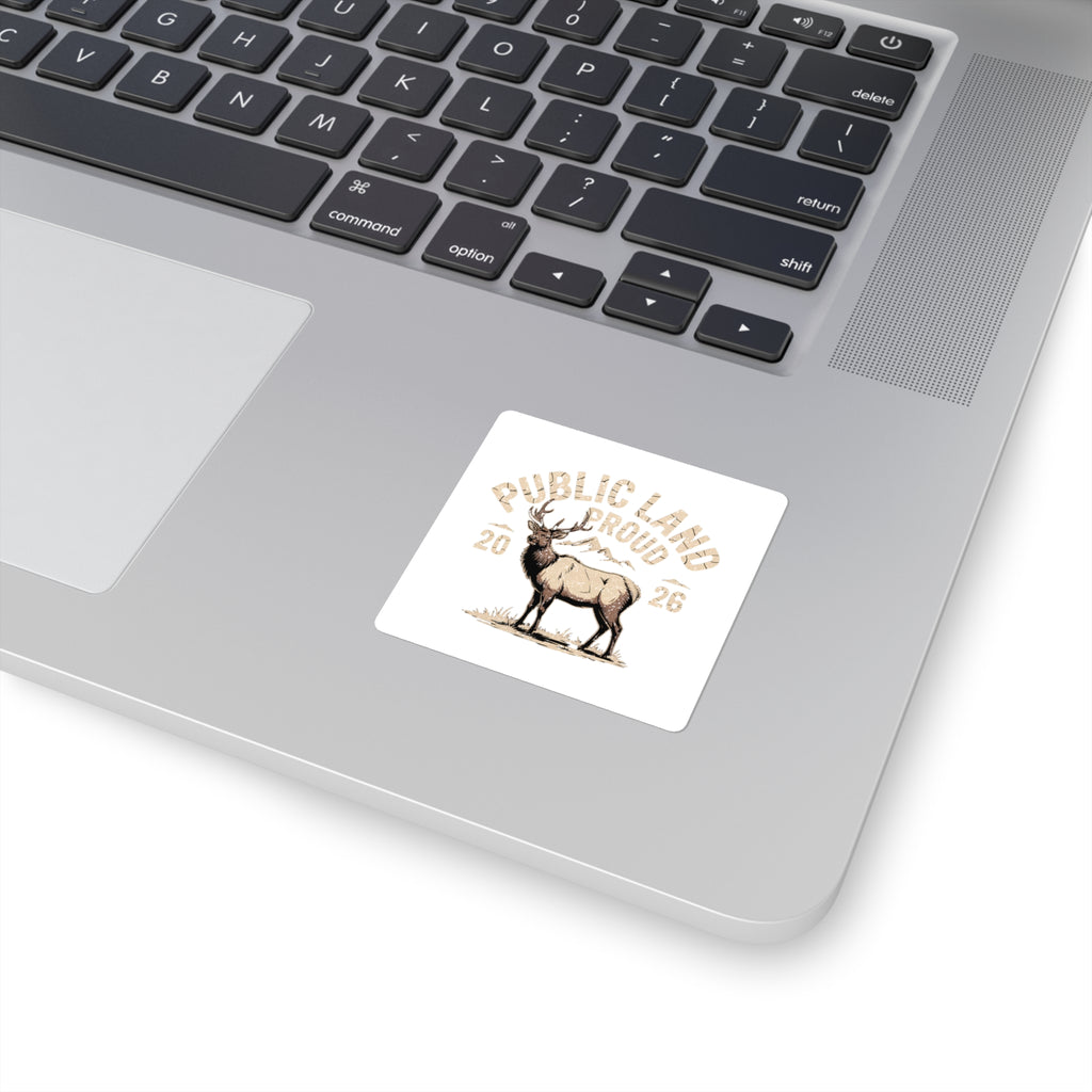 Public Land Proud Elk Sticker | Square Sticker, 2026 Outdoors Design