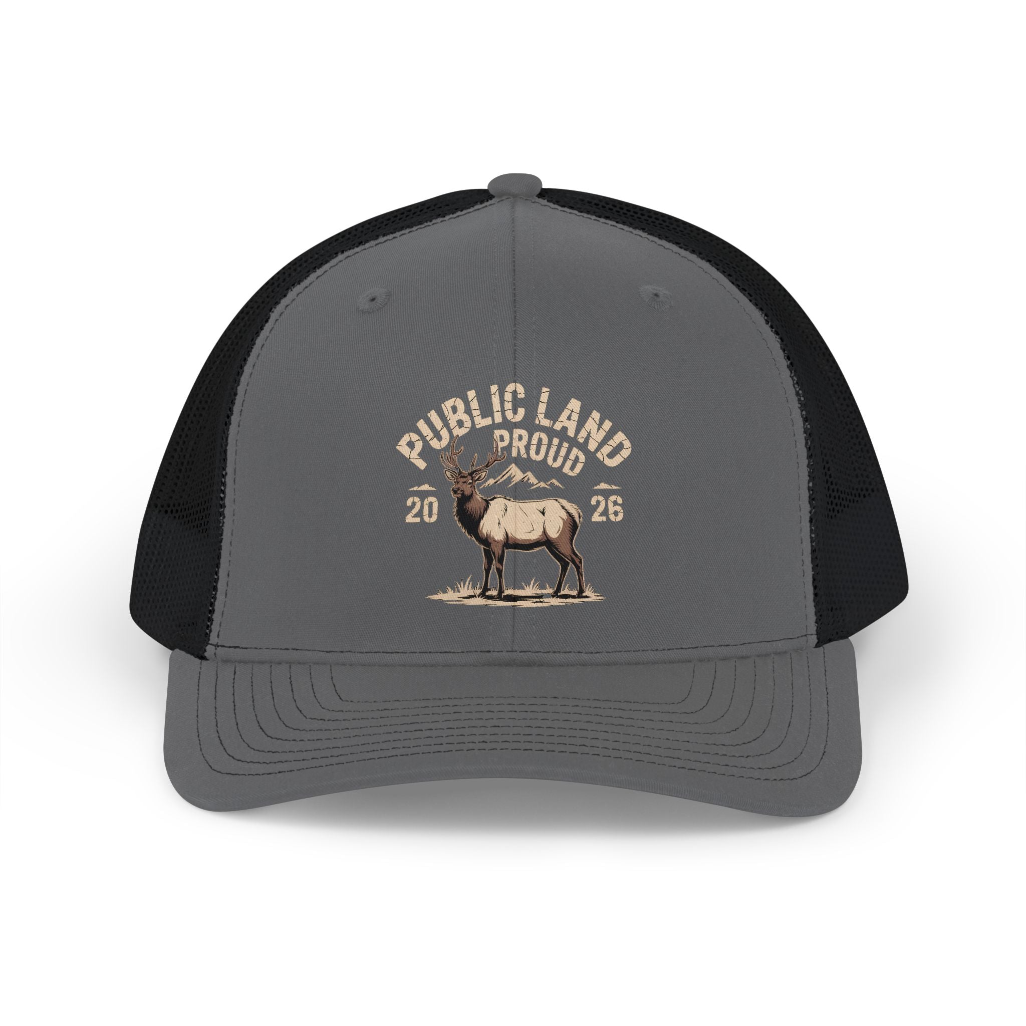 Public Land Proud Elk Patch Snapback Cap | Trucker Hat, Outdoor Hunting Style