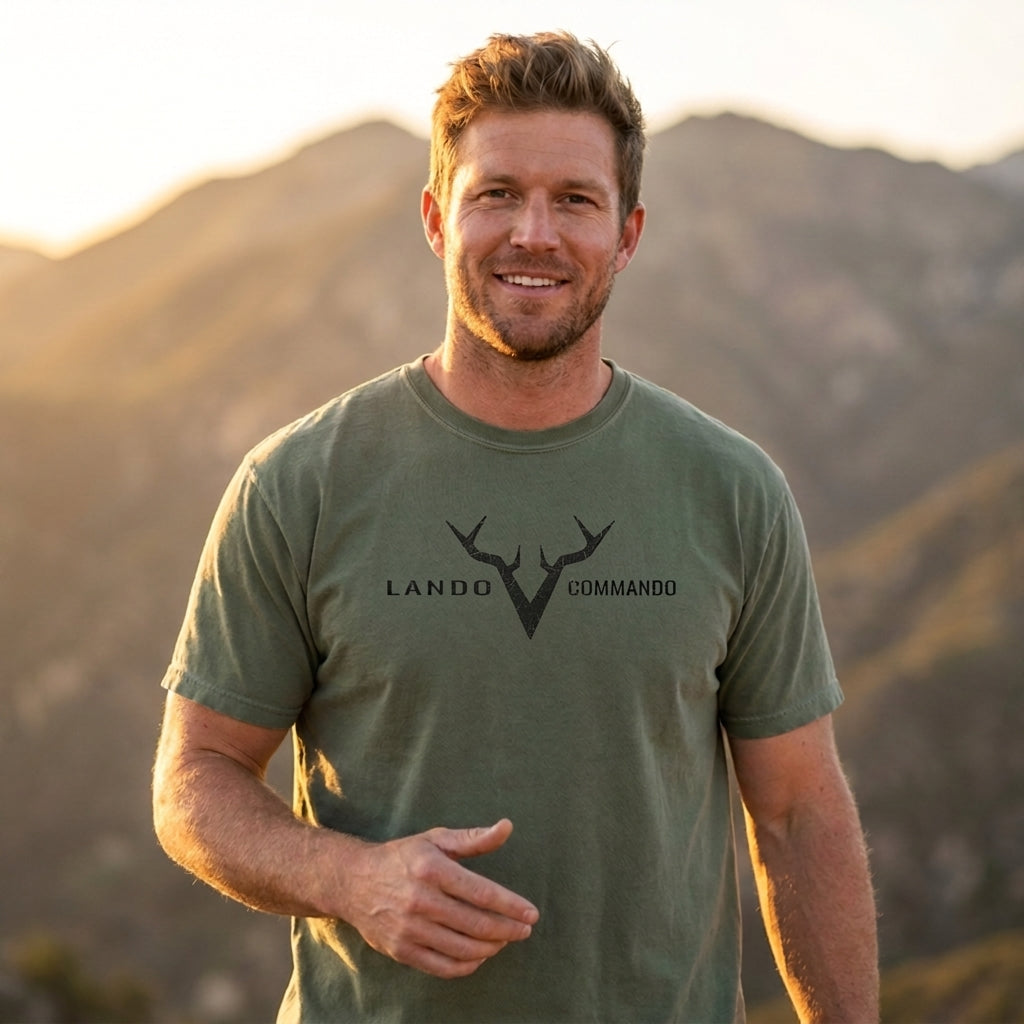 Antler V Logo Lando Commando T-shirt | Hunting Graphic Tee
