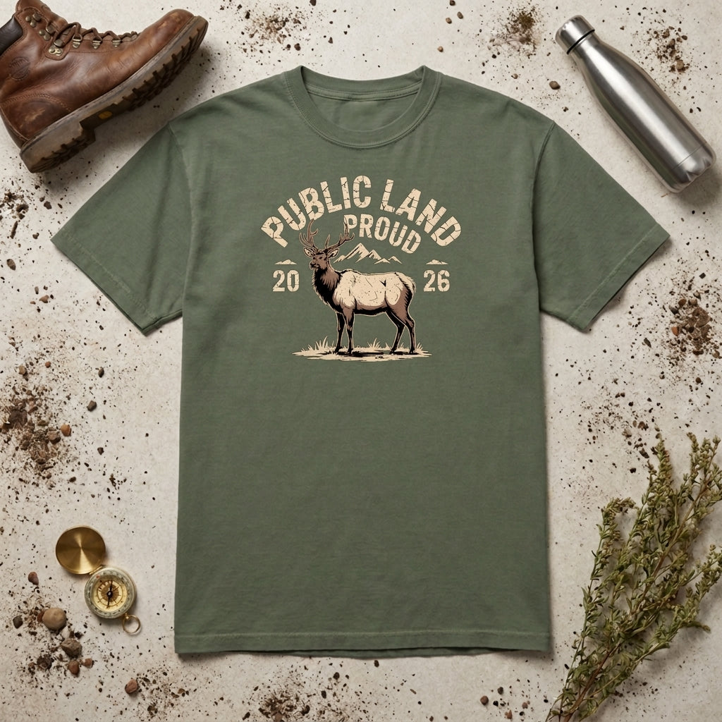 Public Land Proud Elk T-shirt | Outdoor Wildlife Tee, 2026