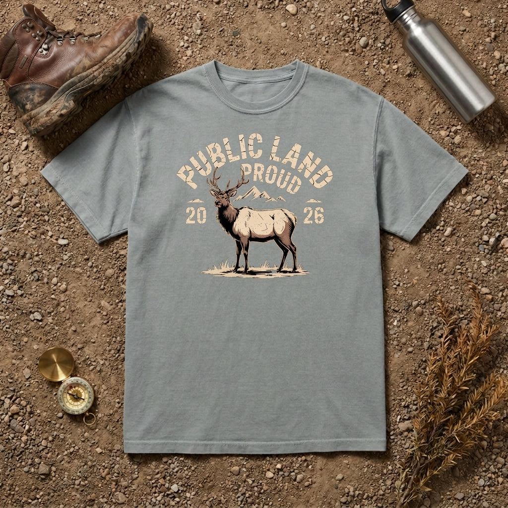 Public Land Proud Elk T-shirt | Outdoor Wildlife Tee, 2026