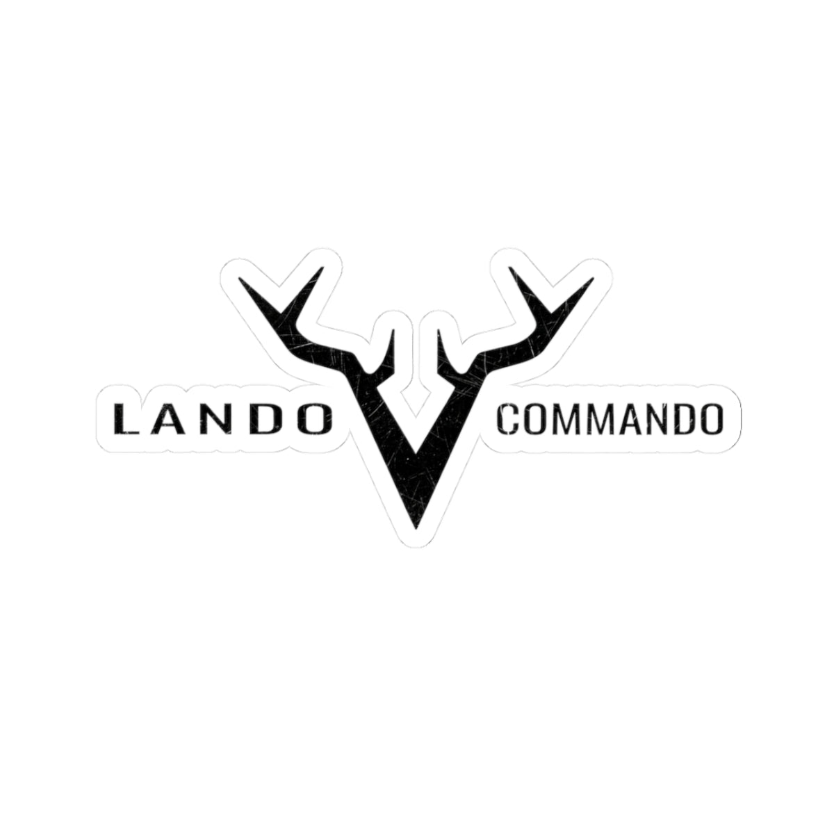 Antler V Logo kiss-cut sticker | Lando Commando decal